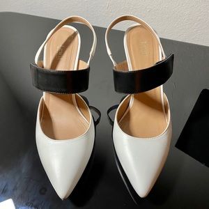Lewit black and white heels